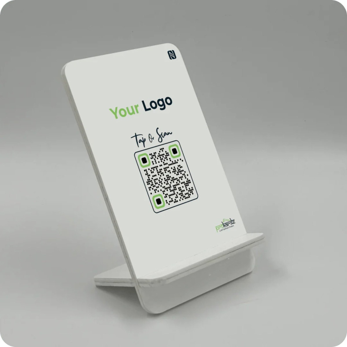 NFC tap scan standee